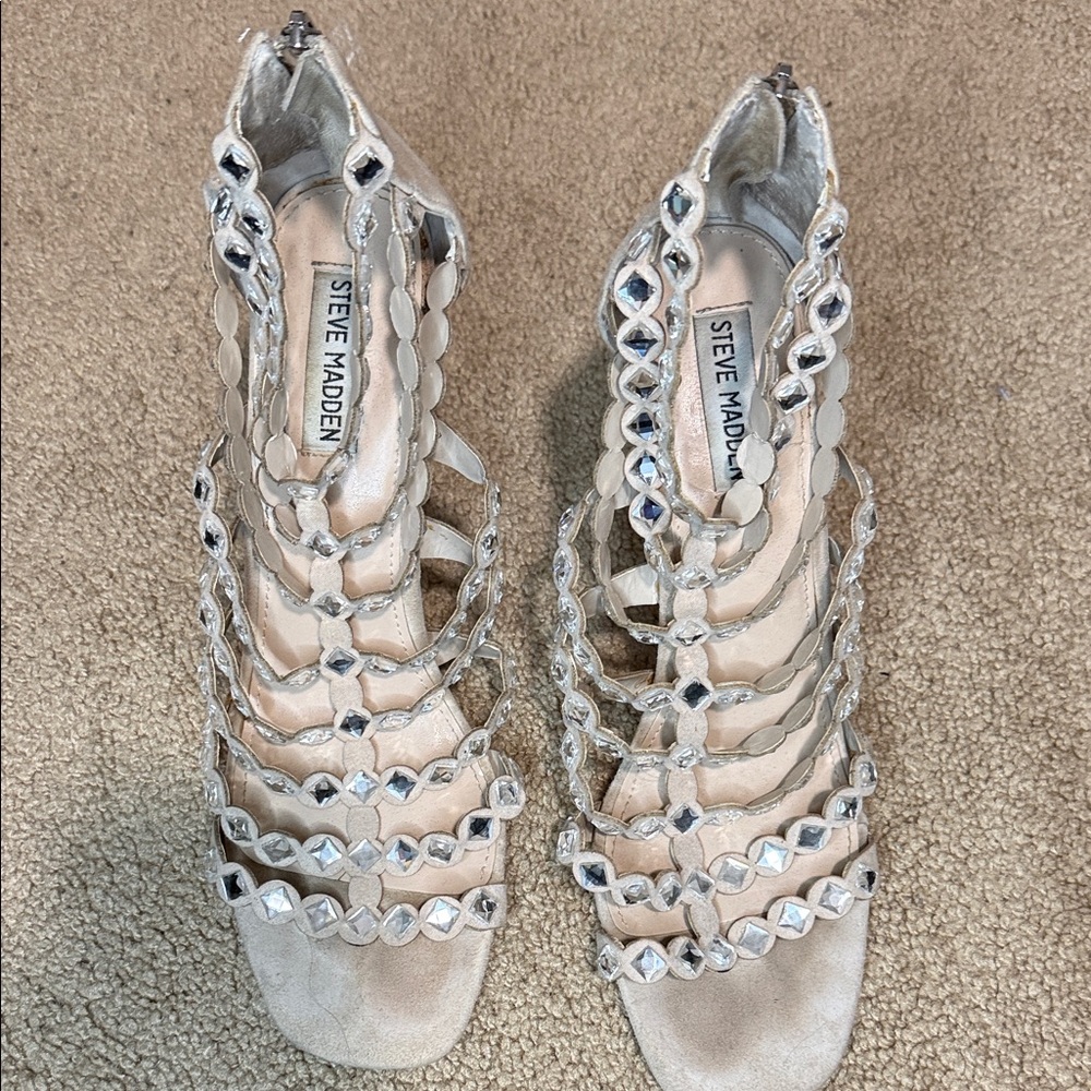 Steve Madden Metallic Strappy Heels